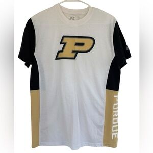 Russell Women's Purdue T-shirt White/Black/Gold Size Medium‎